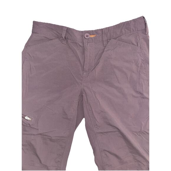Orvis Womens Size 4 Pants Cropped Side Pocket Stretch Plum Rouching Near Hem - Picture 2 of 7